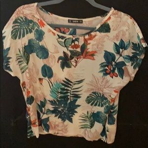 Floral Pattern Short Sleeved Shirt